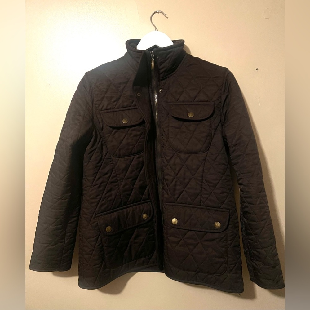 Burberry Quilted barn jacket coat brown ssense revolve Anthropologie button zip - Picture 7 of 13